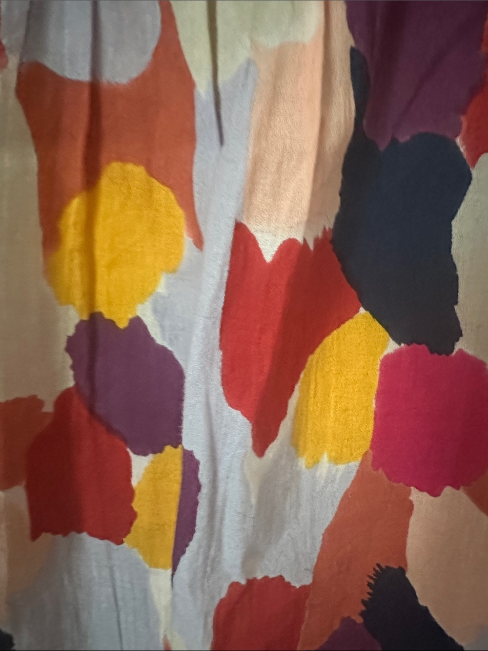 THML Multicolor Abstract Ruffle Neck Blouse - Picture 6 of 6